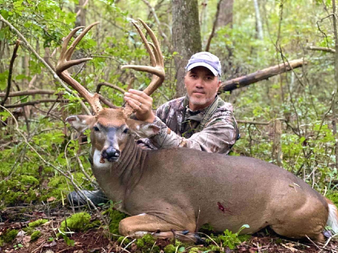 Maryland bowhunter John Earhart III with his 2020 redemption buck. 