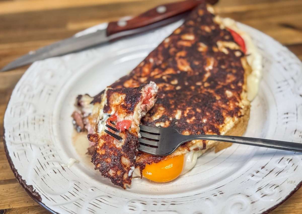 Wild Pig Canadian Bacon, Tomato and Cheese Egg Flip - Realtree Camo