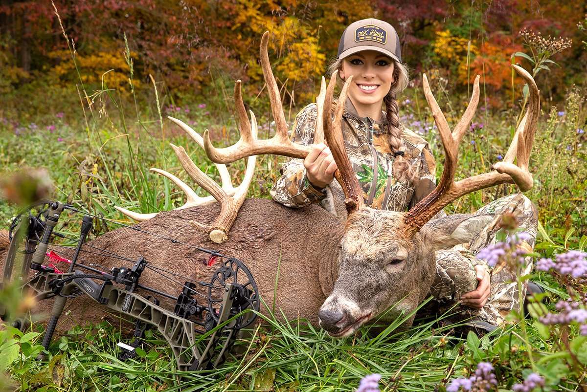 Emily Schaad's Ohio monster buck had double-split brows and grossed 190 2/8. (Emily Schaad photo)