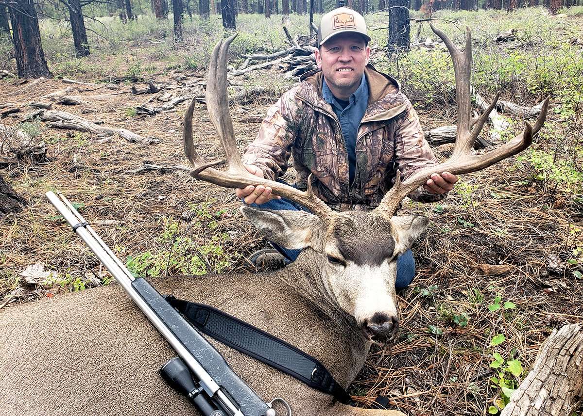 Utah has some giant mule deer, and this 33-inch-wide buck taken by resident Scott Flinders epitomizes the type of deer you hope to shoot after cashing in many bonus points. Image courtesy of Scott Flinders
