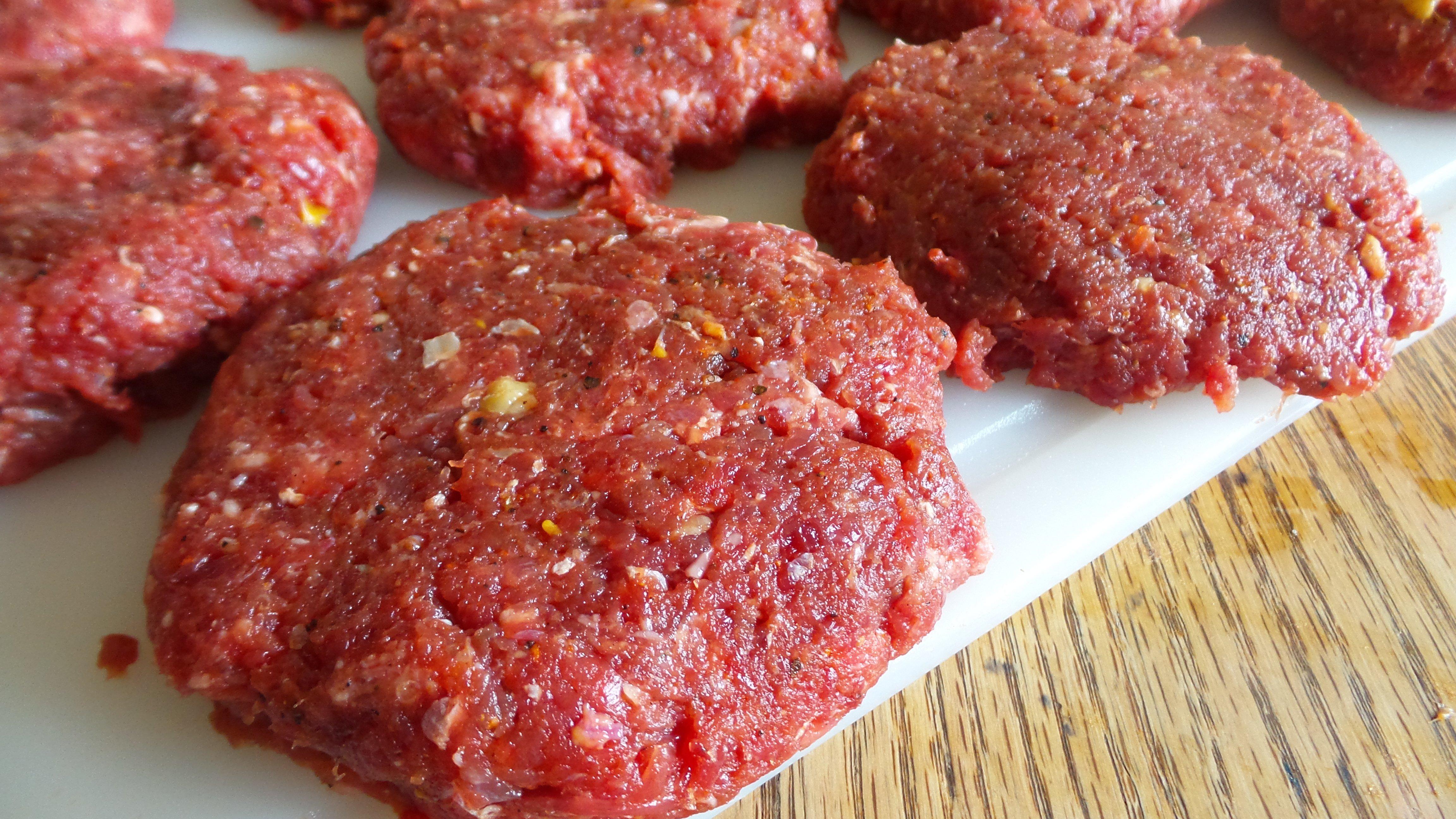 Form the meat into burger sized patties.