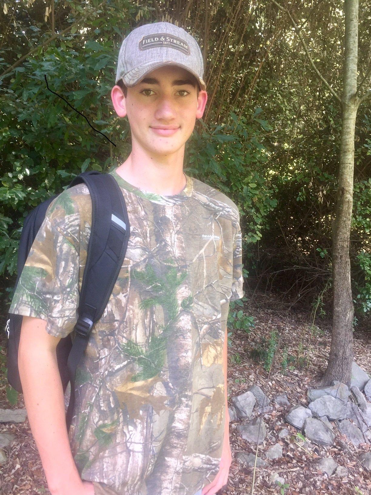 The author's son Ethan Mallory shows off some cool duds from Field & Stream Stores. (Stephanie Mallory image)