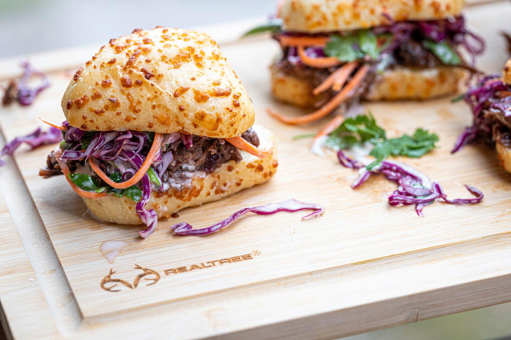 Cherry chutney venison sliders. Image by Grit Media