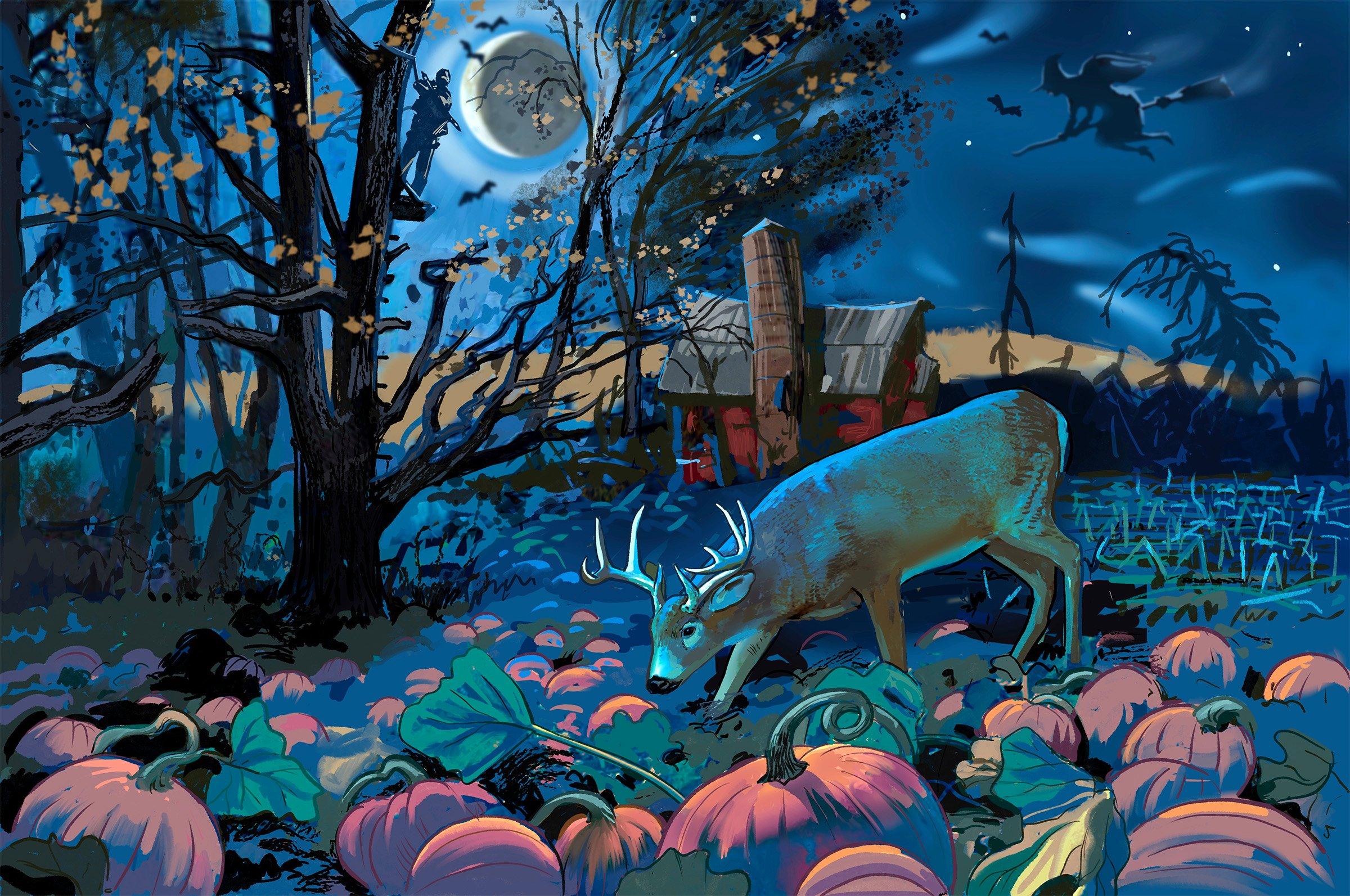 Halloween is right around the corner. Fill your buck tag on the scariest day of deer season. Illustration by Steve Sanford