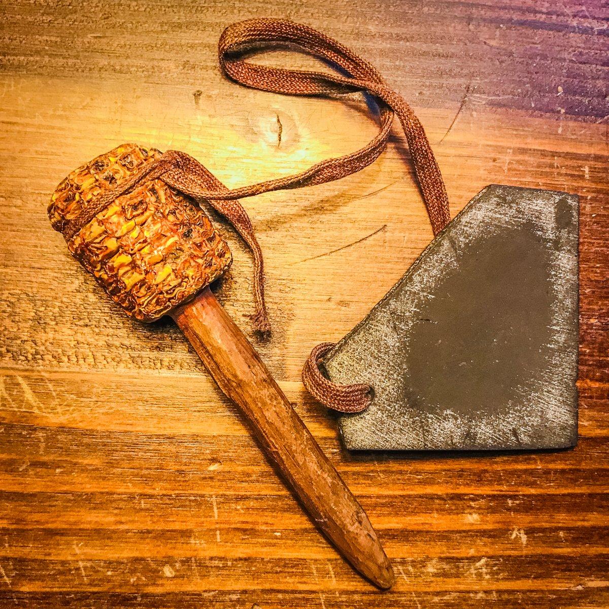 Homemade Corncob Striker and Slate. © Steve Hickoff photo