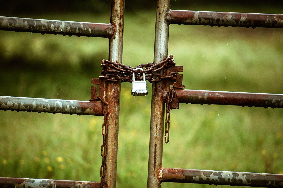 Place locked gates at entrances that can be accessed by vehicles and ATVs. Image by Ana Hollan