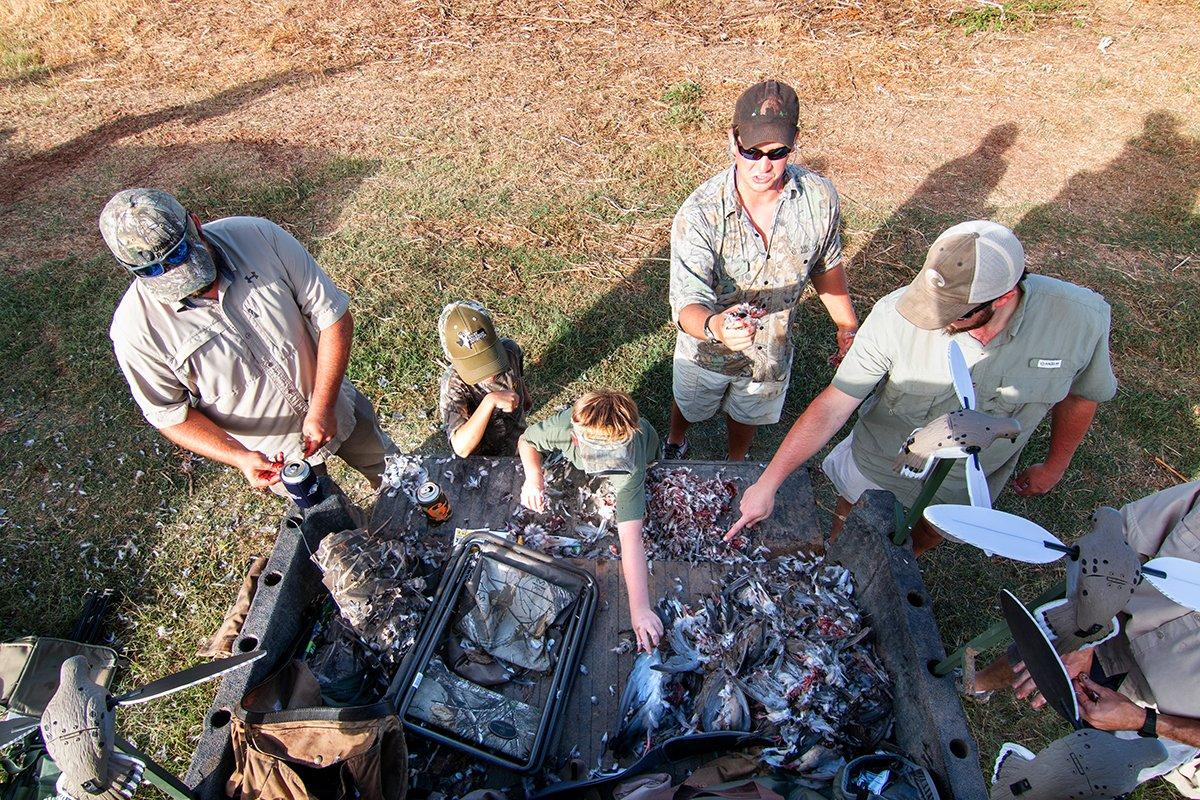 The crew participating in the post-hunt duties. Image by Austin Ross