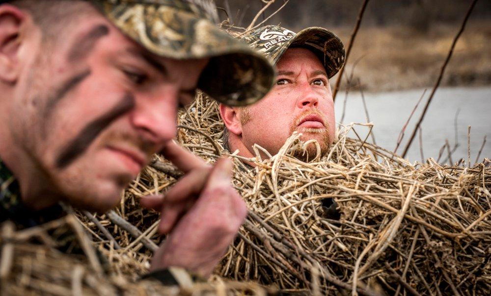 The temptation to look up at passing ducks can be overwhelming. Don't do it. Photo by Bill Konway
