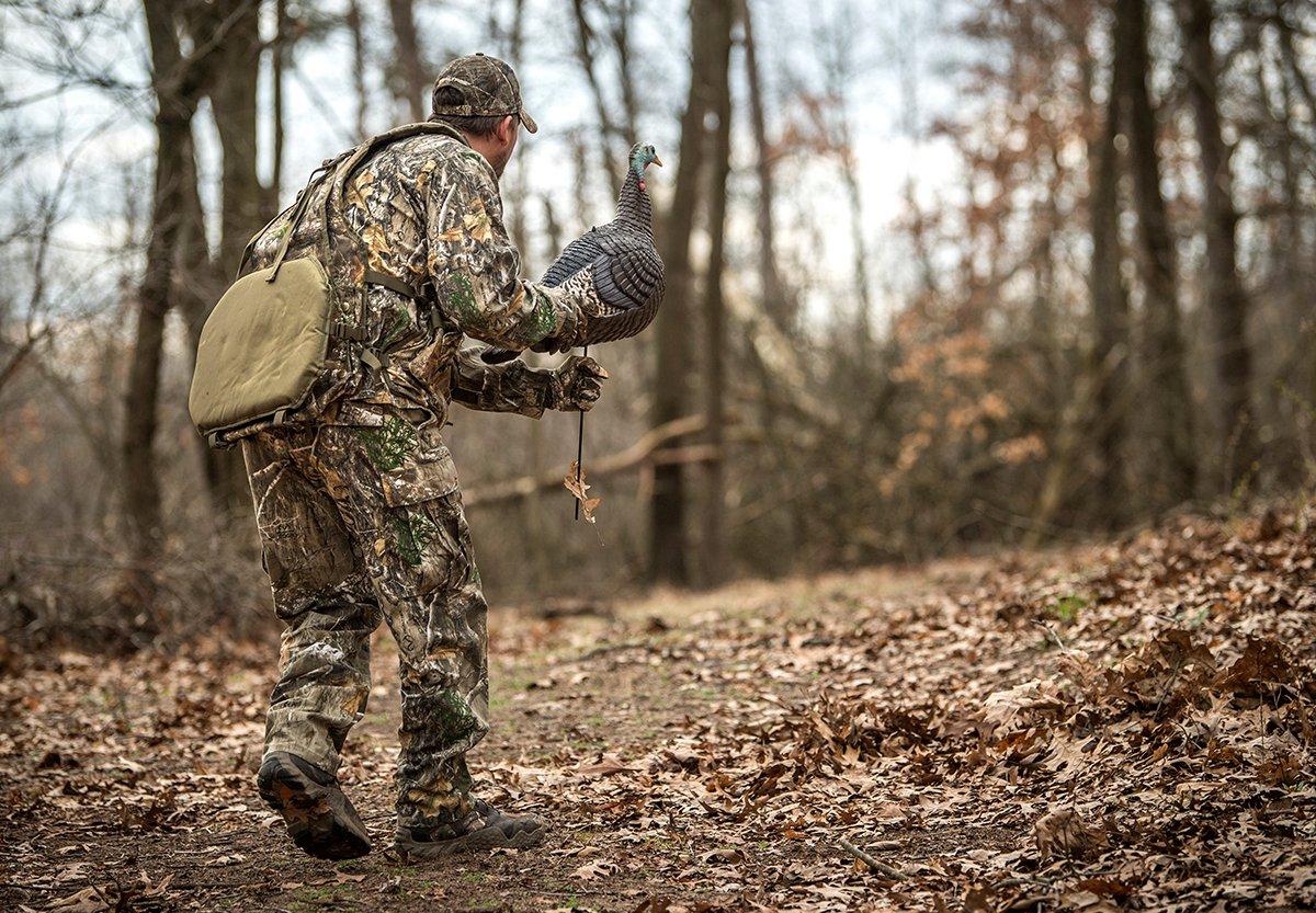 Try a lone hen decoy to lure in an afternoon gobbler. Image by Bill Konway