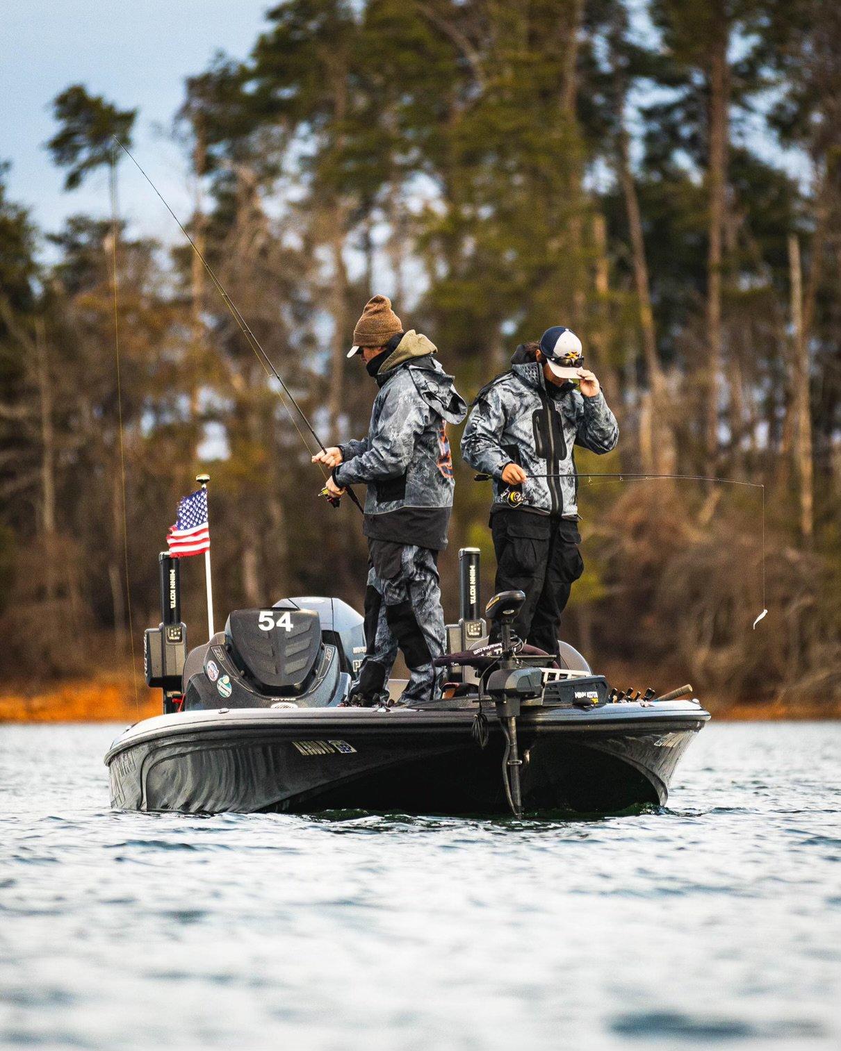 Logan Parks (left) and Tucker Smith (right) compete in the U.S. Open National Bass Fishing Championship. Image by Brandon Fien