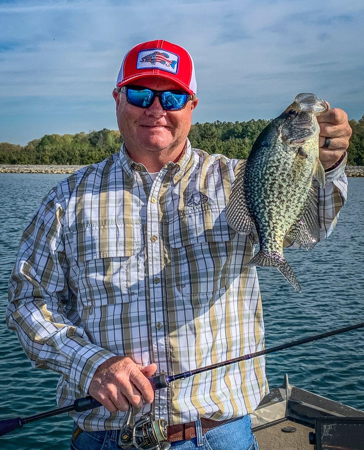 Realtree Fishing pro Mark Rose stays on summertime crappies by following schools of threadfin shad. Image courtesy of Mark Rose