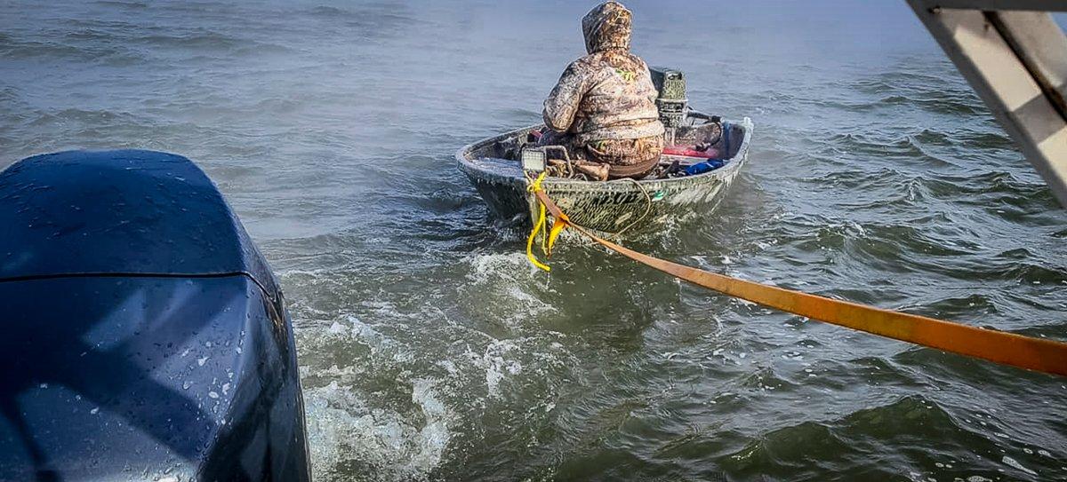 The Marshall County Rescue Squad sent eight responders — five on shore, three by boat — to assist the stranded hunters. Photo courtesy of Marshall County Rescue Squad