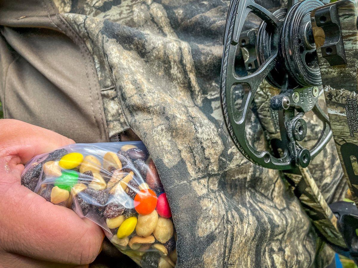 Trail mix makes a great sweet and salty snack in the deer stand. 