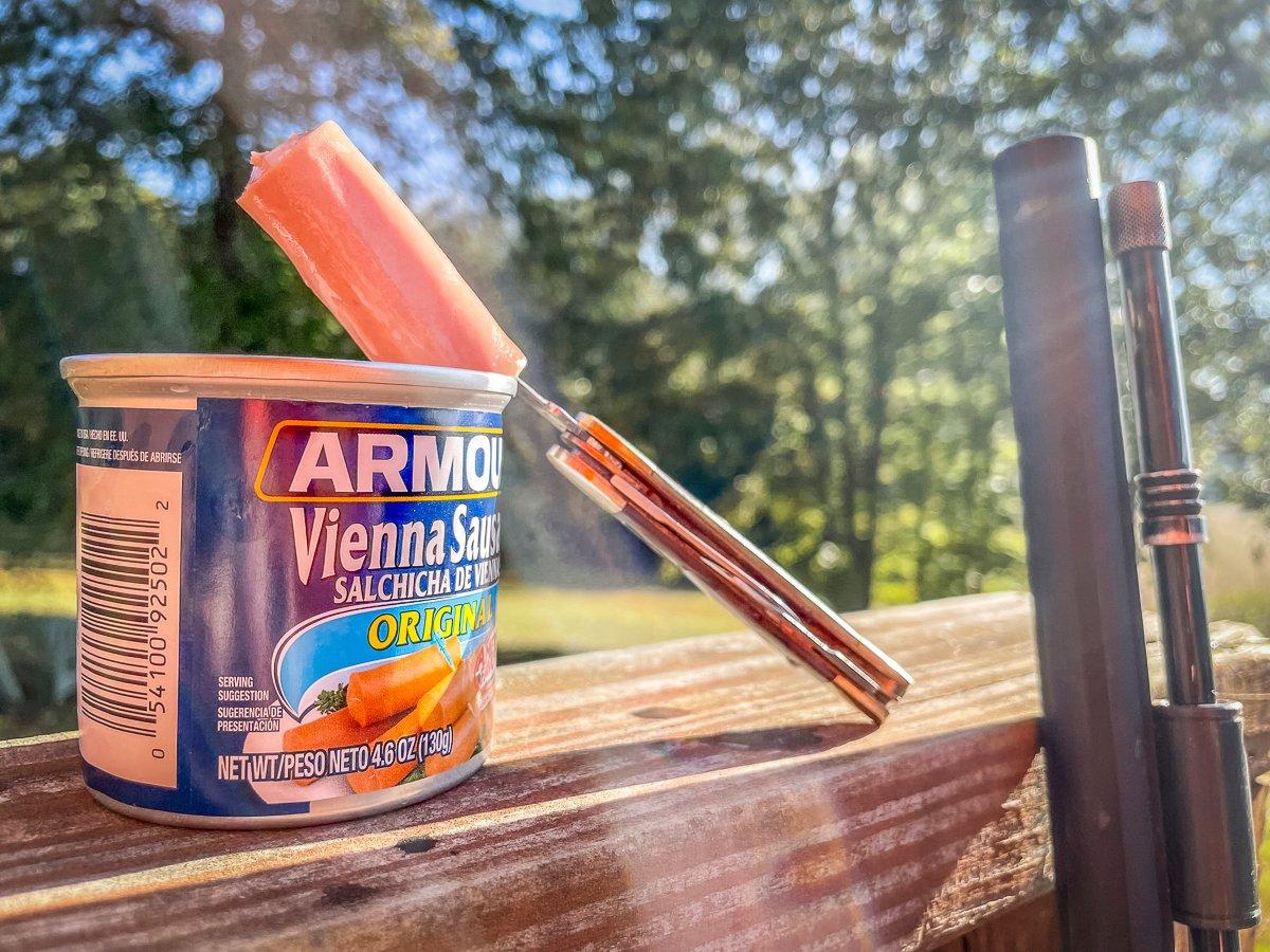 Vienna sausages are best eaten straight out of the tin and speared on the tip of your pocketknife. 
