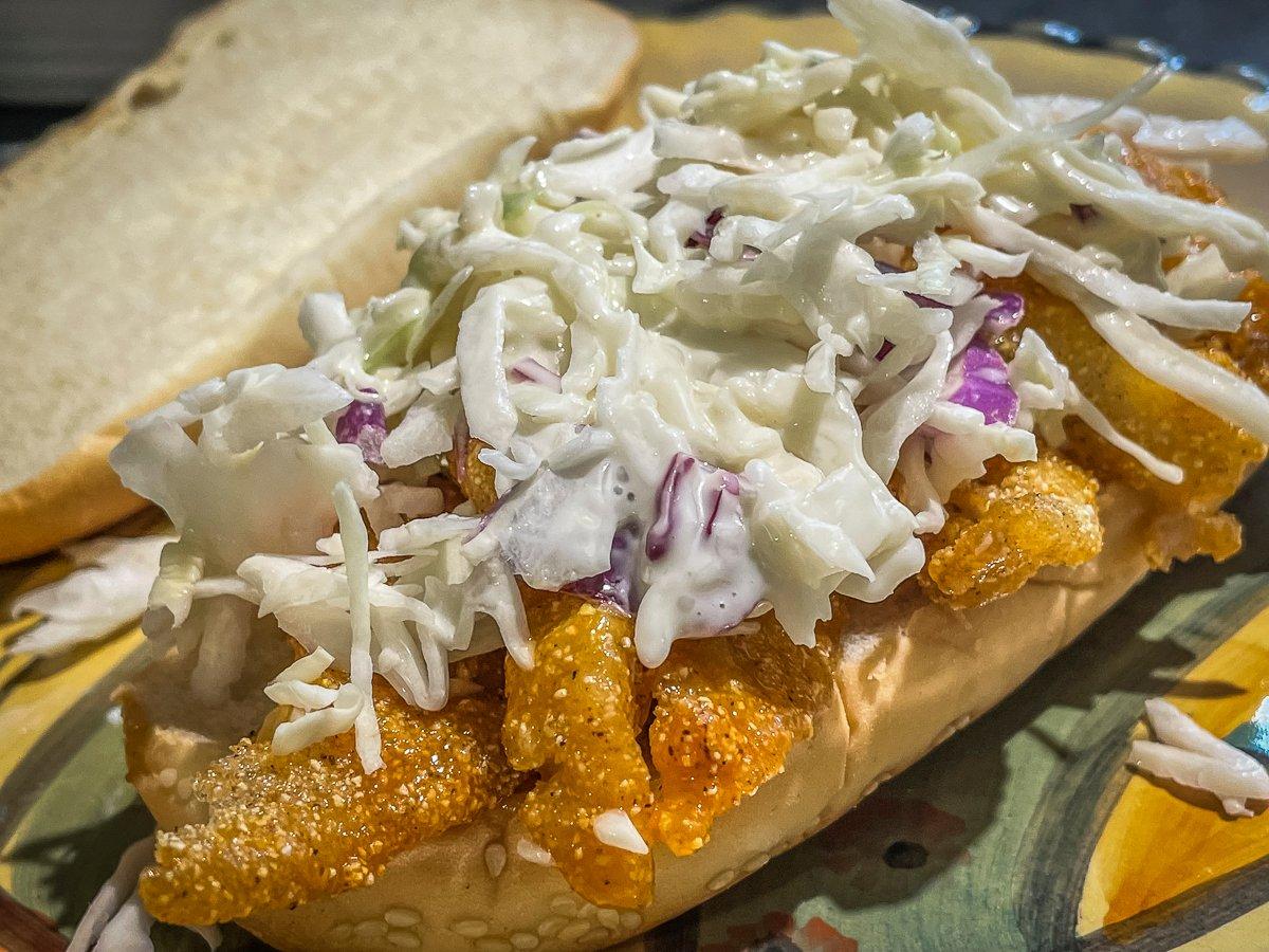 Top the fish with your favorite slaw recipe.