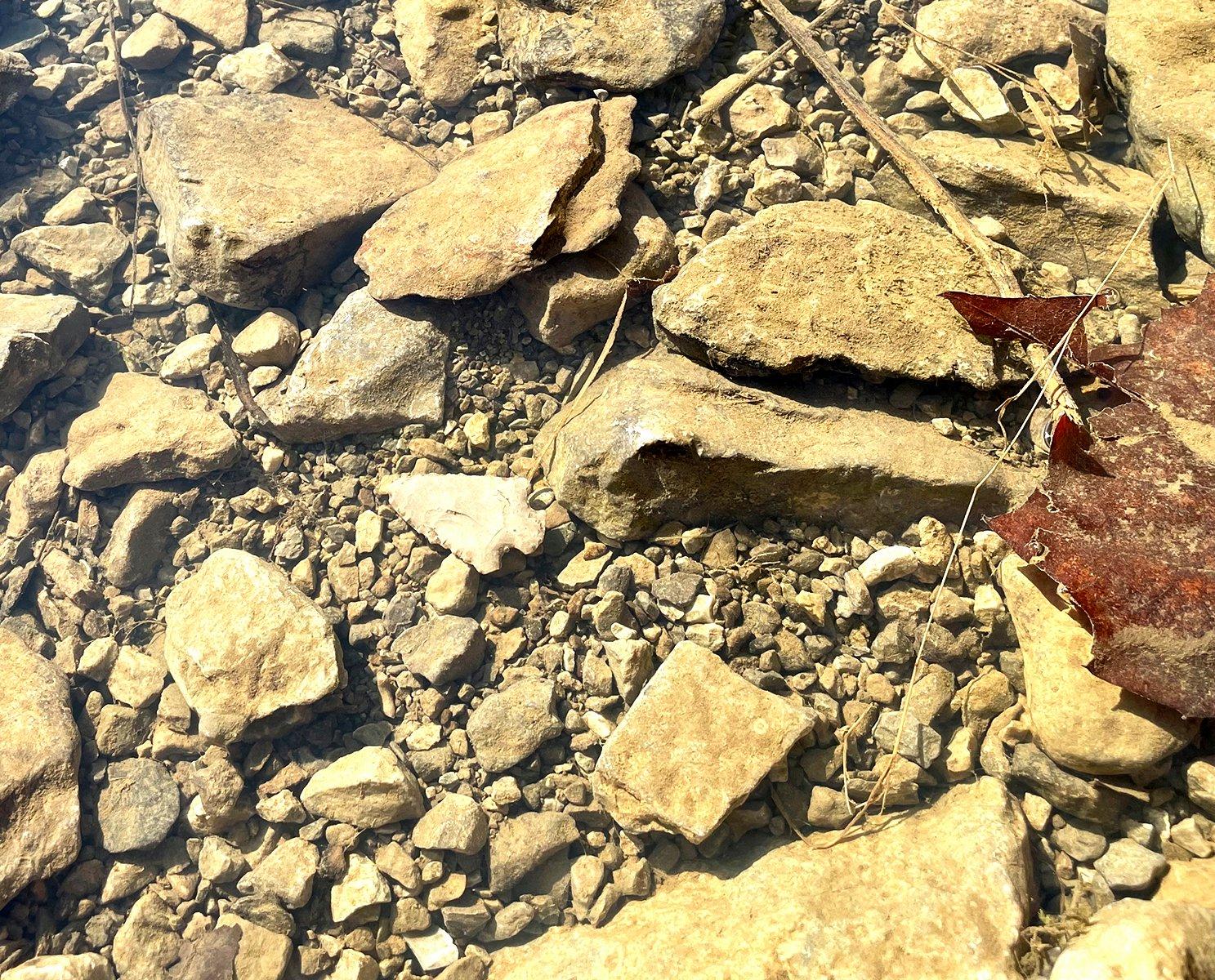 Always keep an eye on creek bottoms for points exposed by moving water. Photo by Michael Pendley