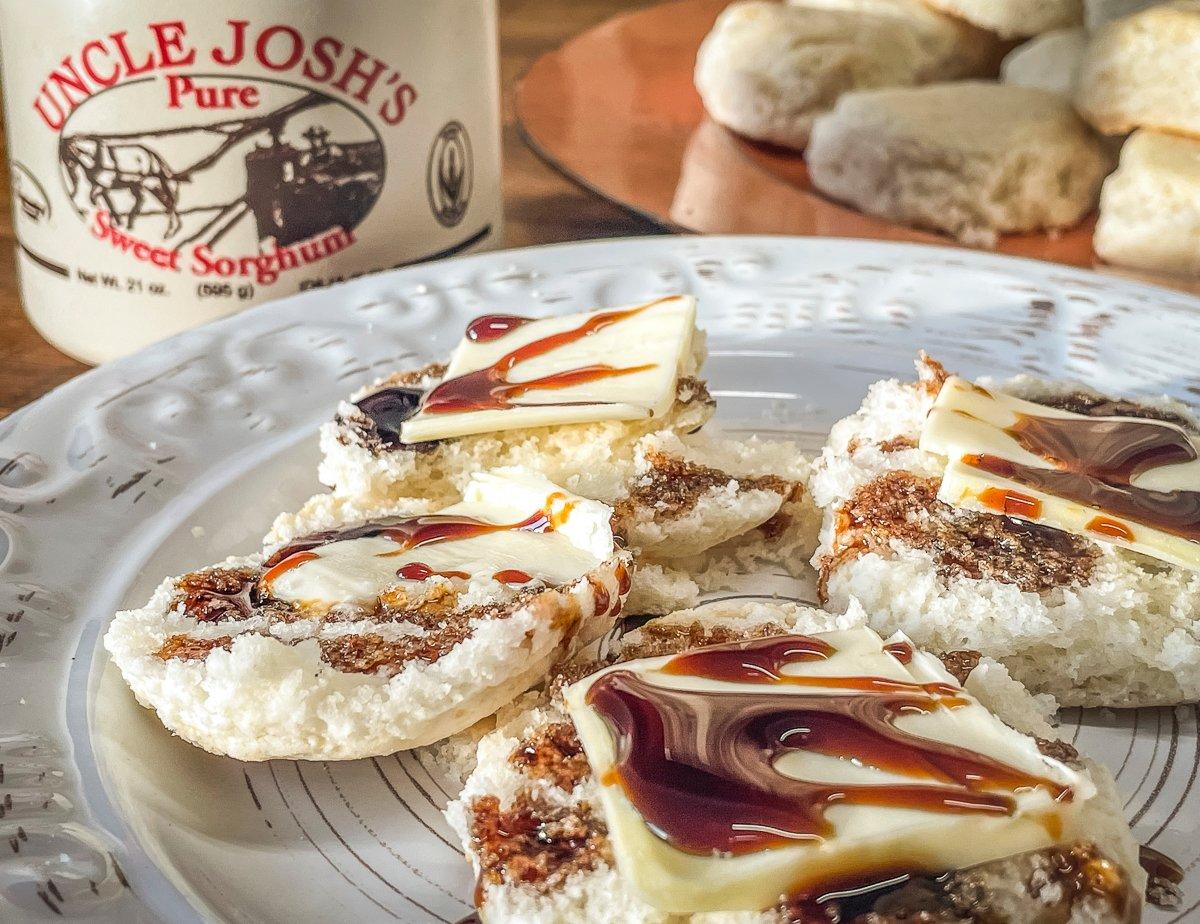 Serve your biscuits with your choice of toppings like sweet sorghum.