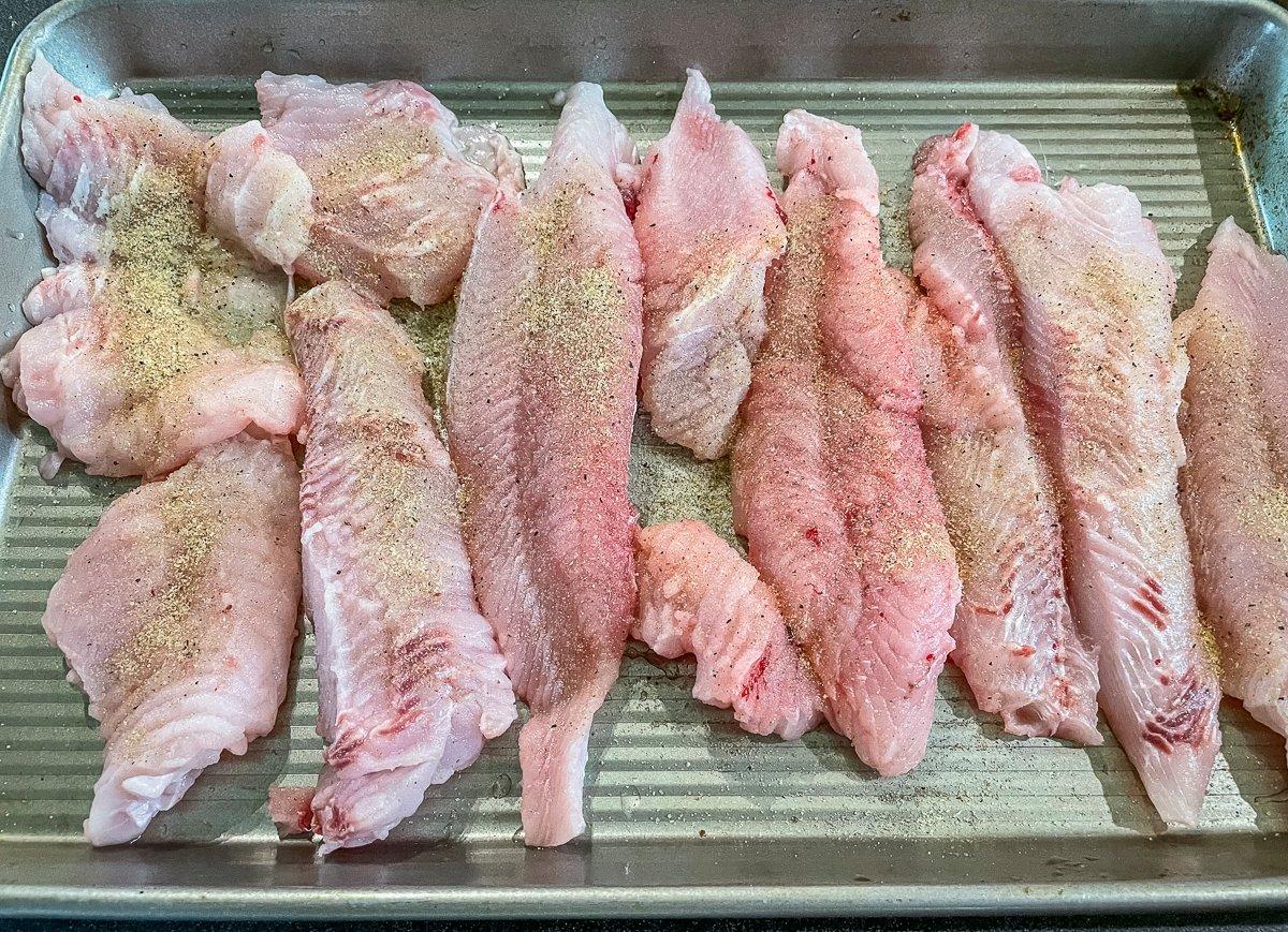 Season the fillets before breading.
