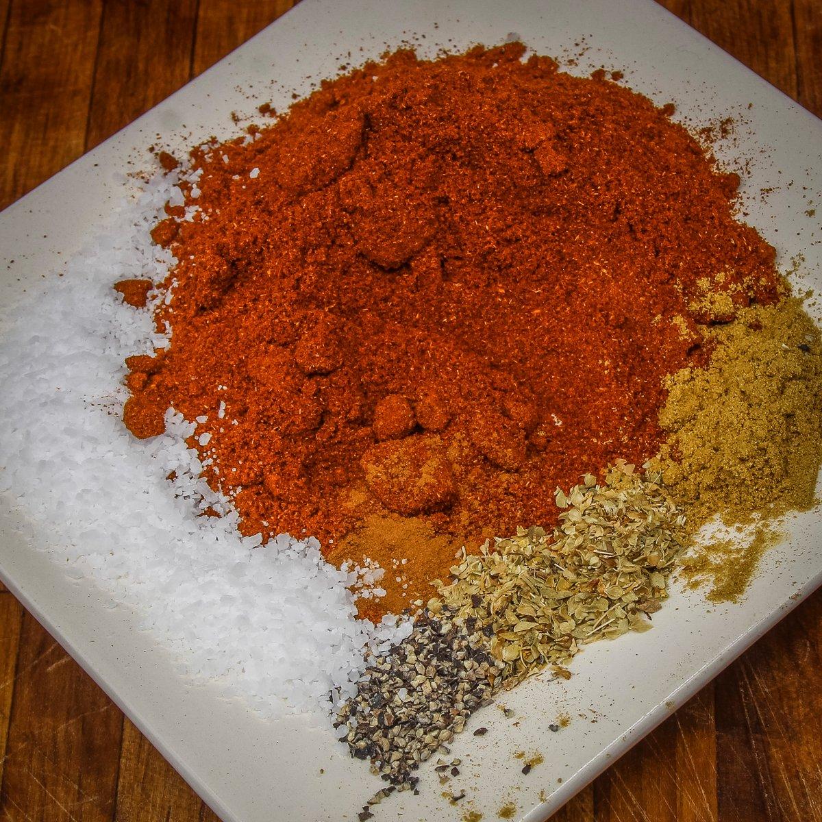 Measure the spices and seasonings.