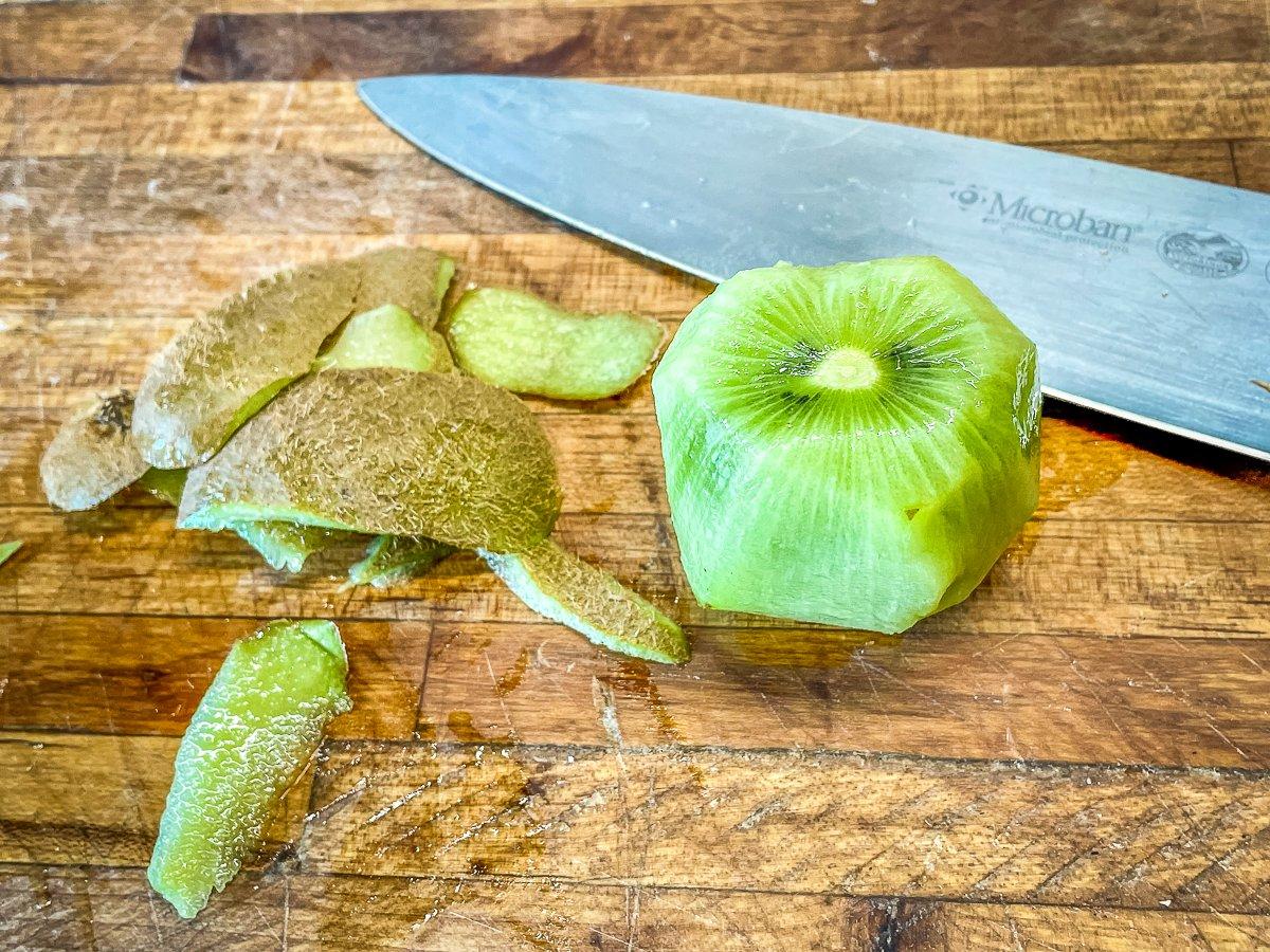 Kiwi both adds sweetness to the marinade and helps to tenderize the meat.