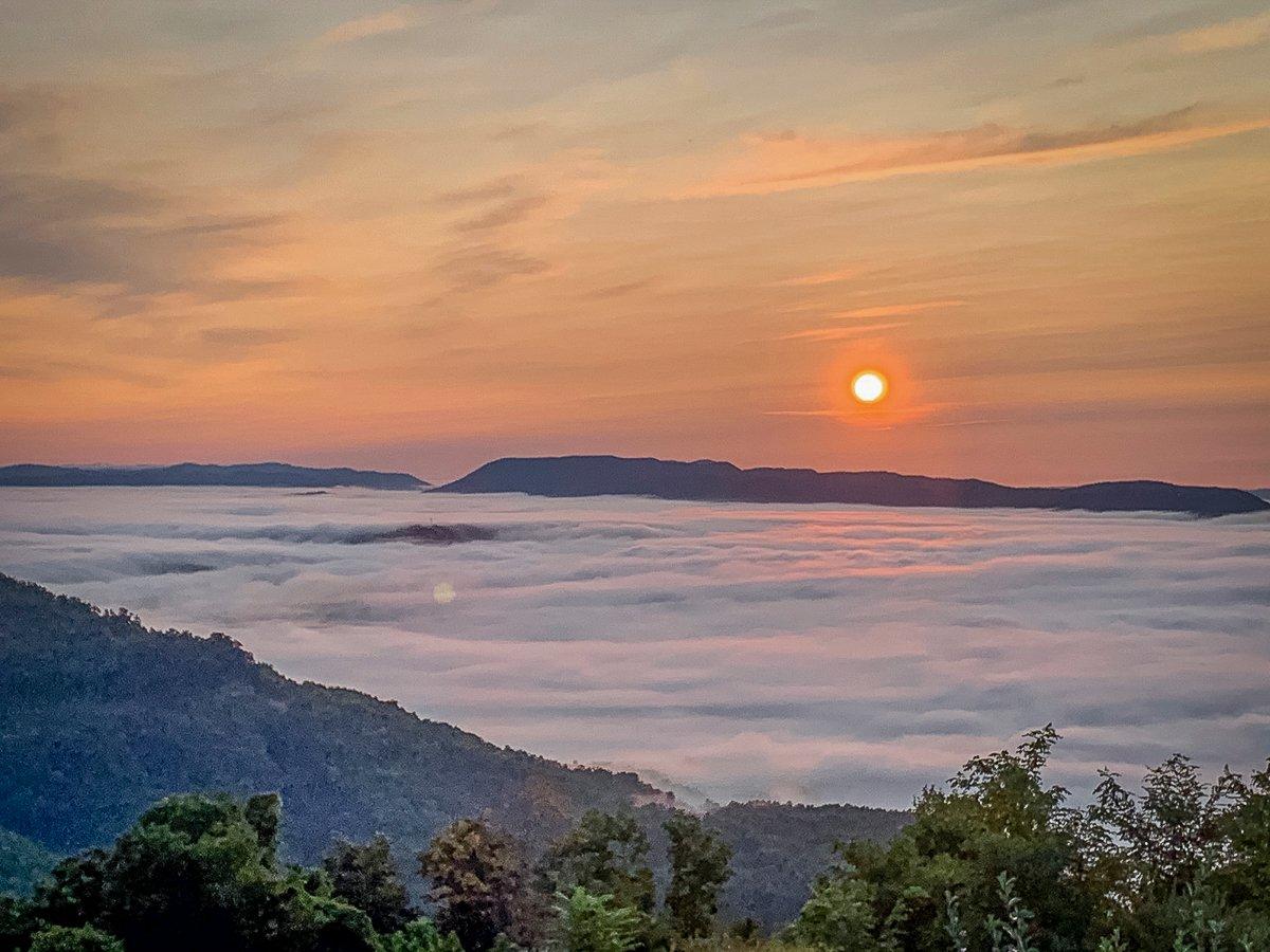 Mornings found us high atop the mountain watching the sun rise over the blanket of fog in the valley below. Photo by M. Pendley