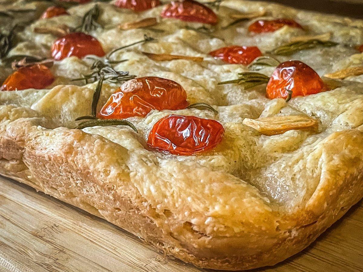 This focaccia has a crunchy exterior and tender interior with tons of flavor.