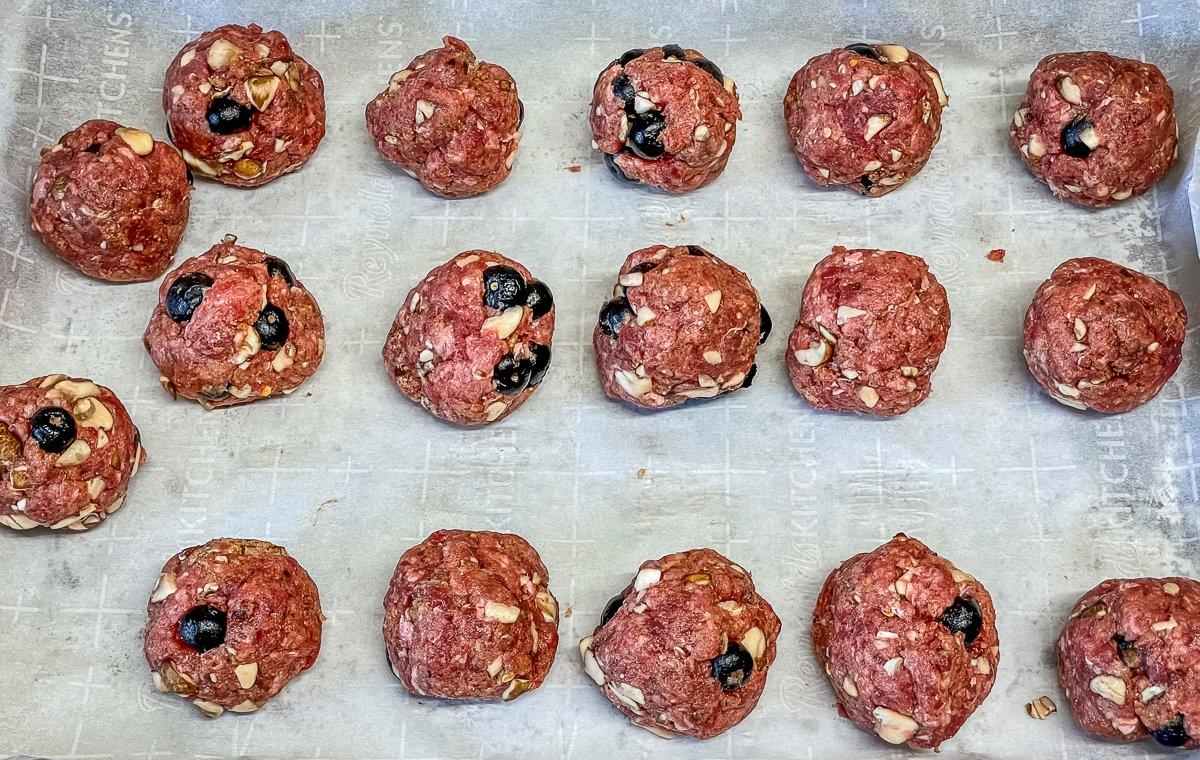 Bake the meatballs on a parchment lined baking sheet.