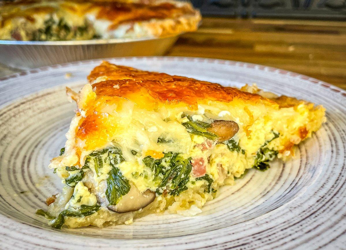This mushroom, Swiss and country ham quiche is the perfect way to use wild or cultivated mushrooms.