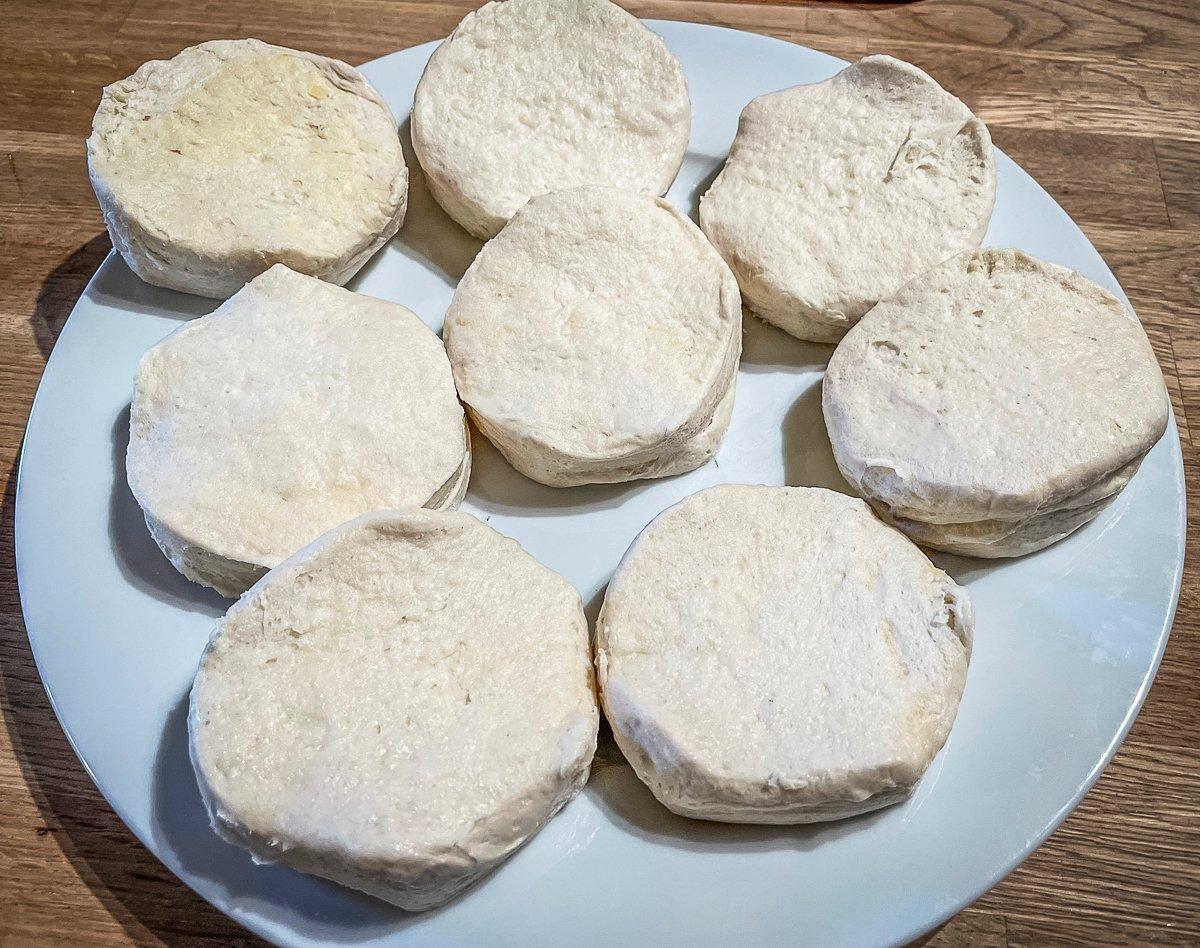 Large-sized canned biscuits make a handy pre-made crust for these pies.