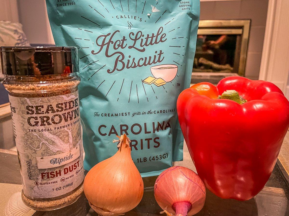 Local low country grits and fish seasoning lend a decidedly coastal flavor.