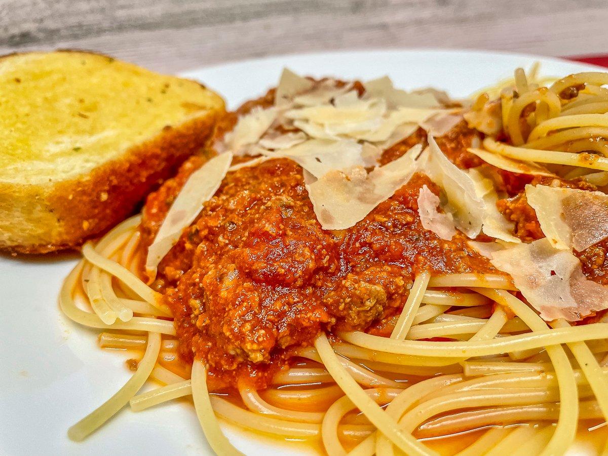 A great meal is as easy as boiling pasta when you have this homemade venison meat sauce in the pantry.