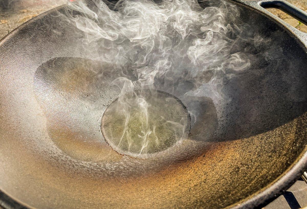 A proper stir fry requires a super hot wok and doing it outside prevents a smoky kitchen.