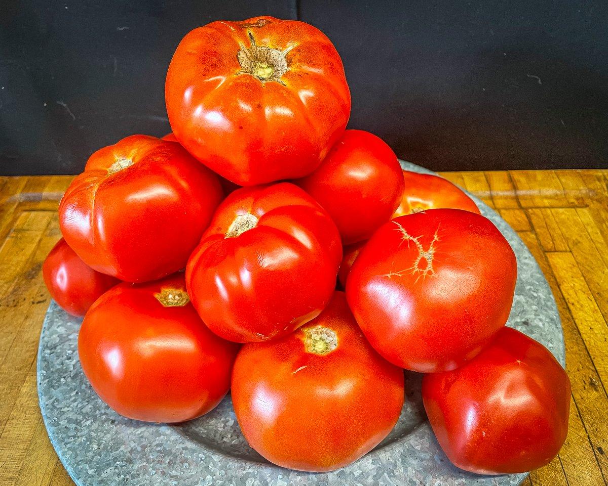 Summertime means an abundance of vine ripened tomatoes.