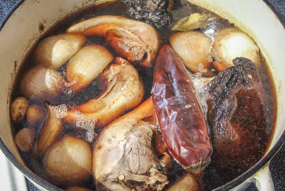 Simmer the tongues until they are tender and flavorful.