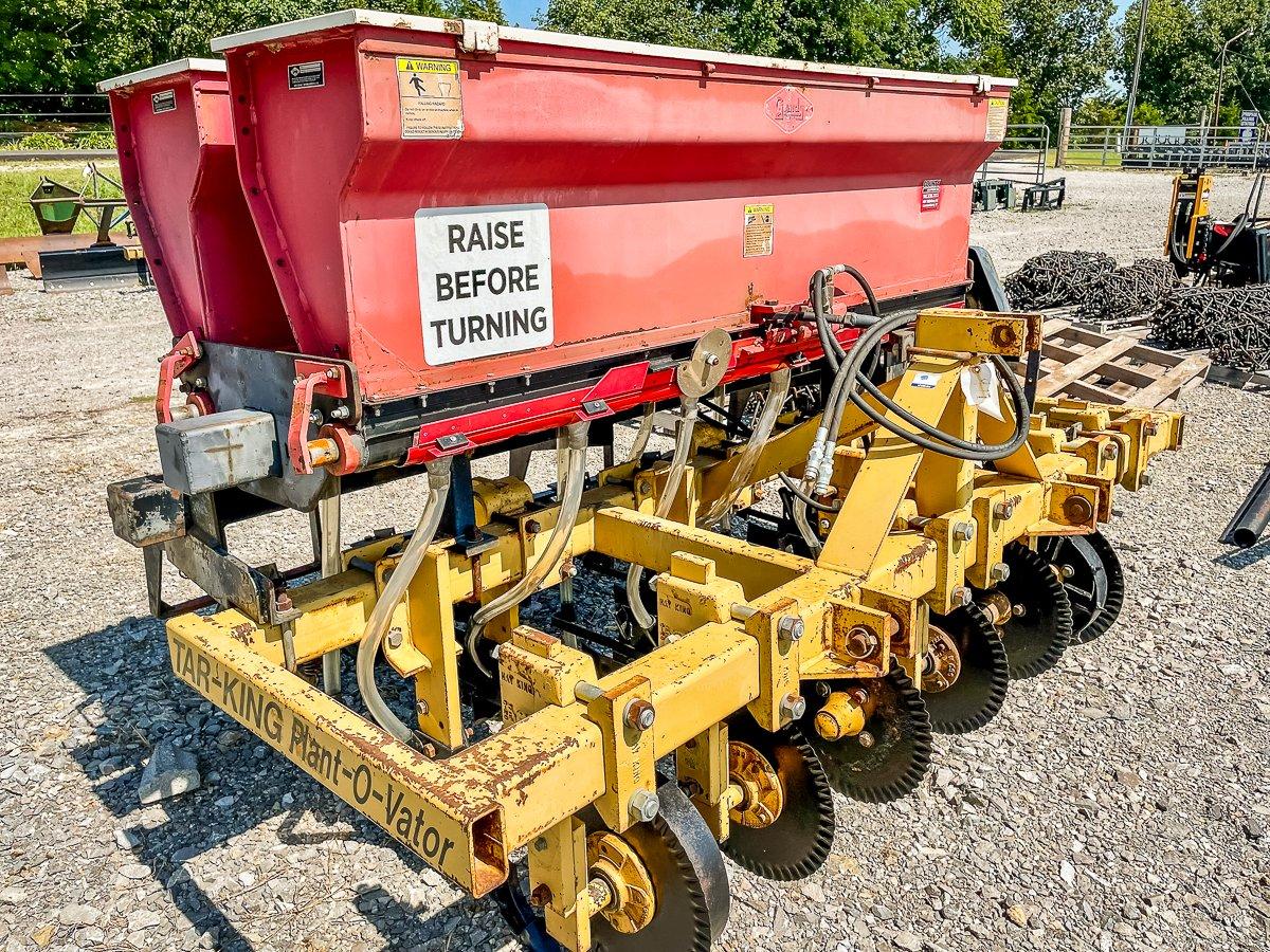 Always raise pans before making a turn with your seed drill. Image by M Pendley