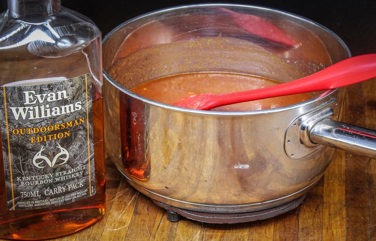 Realtree Evan Williams Outdoorsman Edition bourbon is the perfect addition to this sauce.