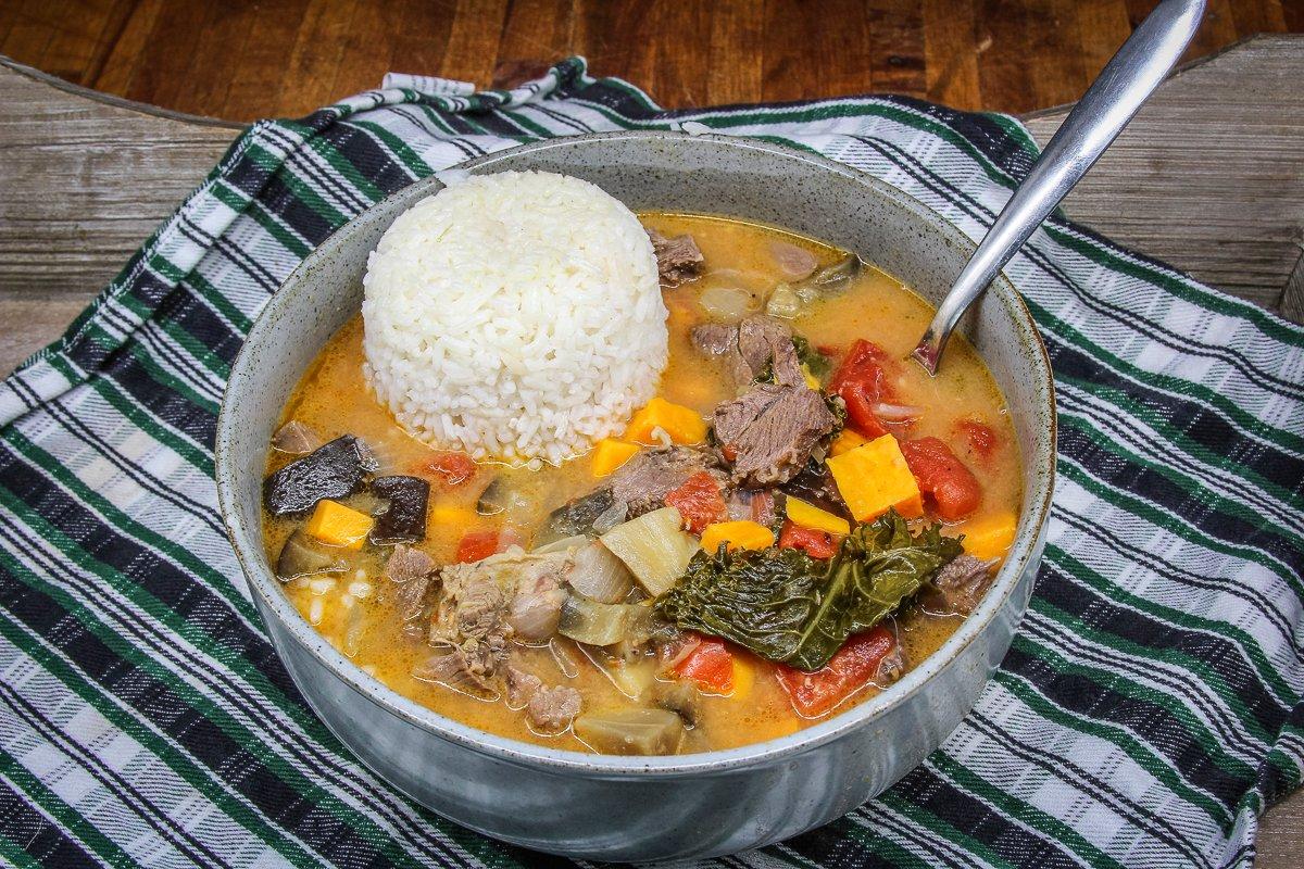 Take a stew popular in West Africa and make it with wild turkey legs and thighs, vegetables and a scoop of peanut butter.