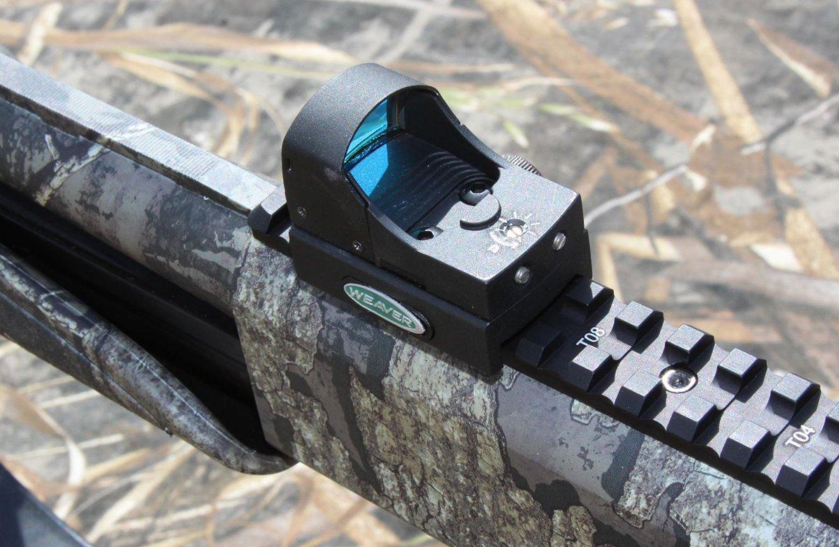 Topping the gun with a red dot sight helps young shooters hold a pattern where it needs to be.