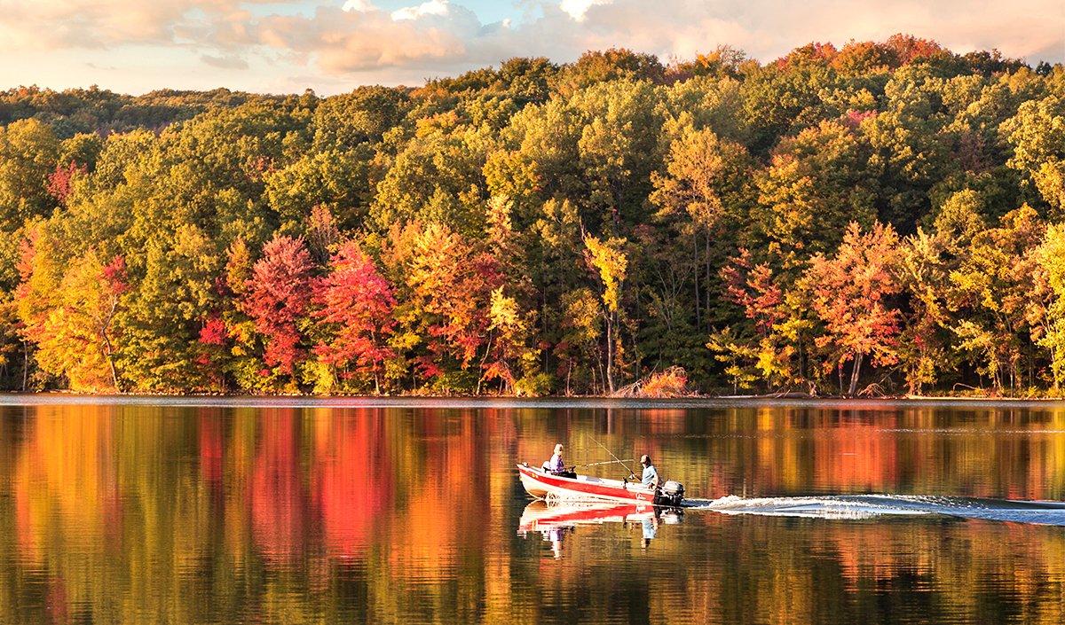 Fall is a fantastic time to wet a line and catch a big fish. Image by Lee Romiana / Shutterstock