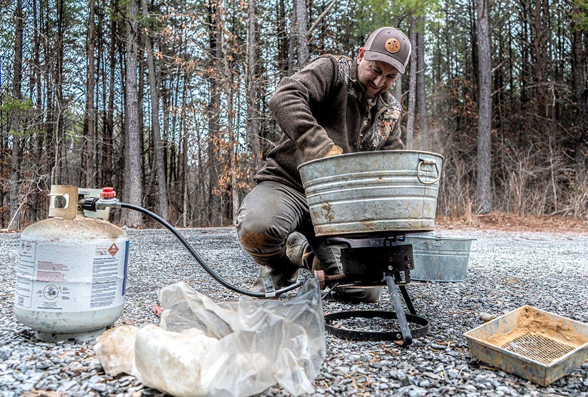 You can mix waxed dirt in a metal washtub over a propane burner. Grimacing not required. 
