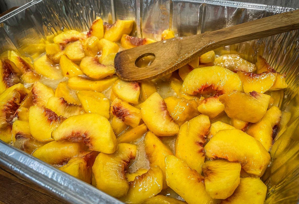 Mix the filling ingredients and pour into an aluminum pan.