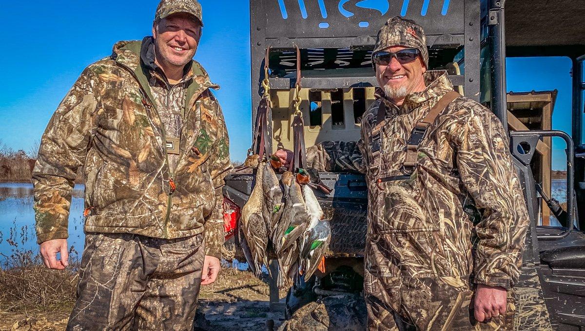 Doug Howlett, left, and the author enjoyed a great duck show and splendid hospitality at Louisiana's legendary Honey Brake Lodge. Photo © Brian Lovett