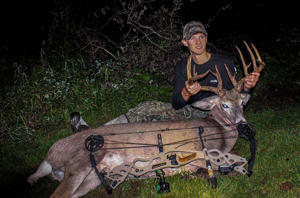 Jacob Bowman watched his giant buck bed down for 30 minutes before it presented a shot. Image courtesy of Jacob Bowman Jacob Bowman watched his giant buck bed down for 30 minutes before it presented a shot. Image courtesy of Jacob Bowman