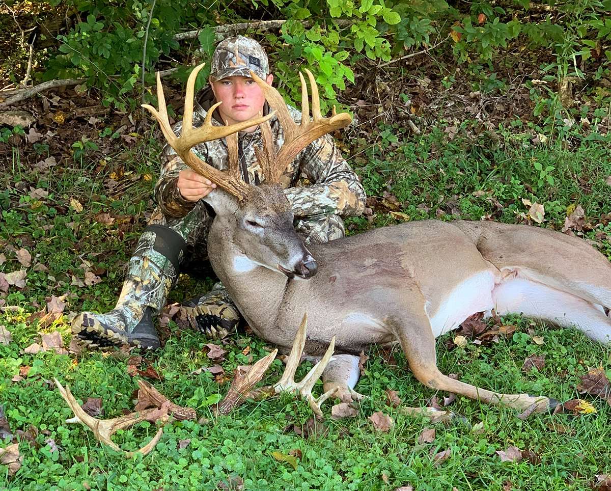 Dawson Snider shows off his giant Buckeye State whitetail. Image courtesy of Dawson Snider Dawson Snider shows off his giant Buckeye State whitetail. Image courtesy of Dawson Snider