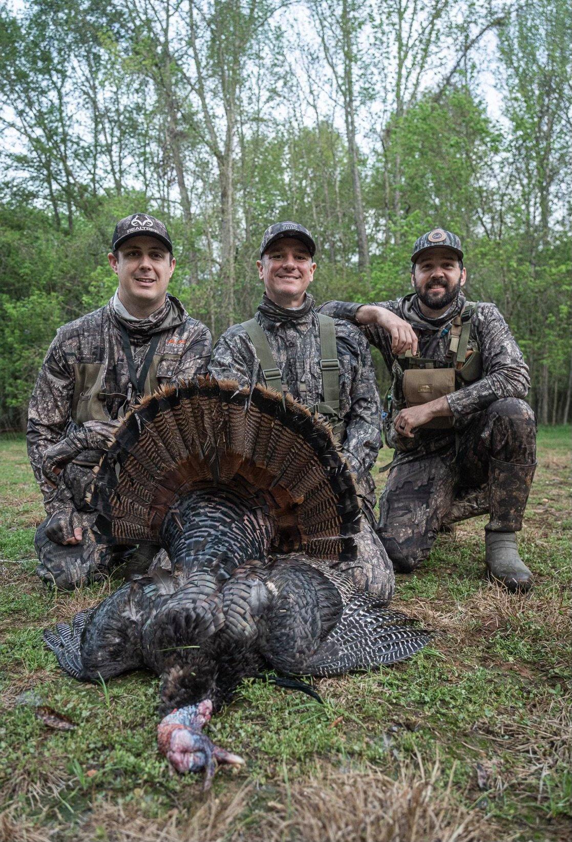 Realtree/Seek One Sweepstakes winner Jake Snyder shows off his tom with Tyler Jordan and Drew Carroll. Image by Tyler Jordan