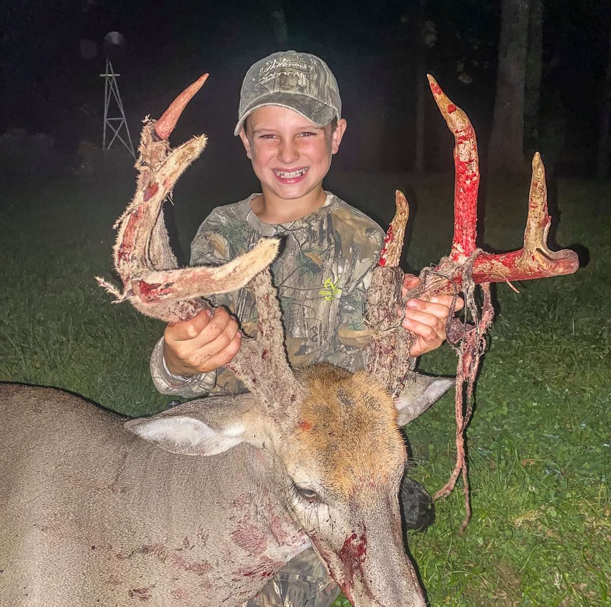 After a 15-yard shot, Drake's buck went only 60 yards before piling up. Image by Ryan Kelty