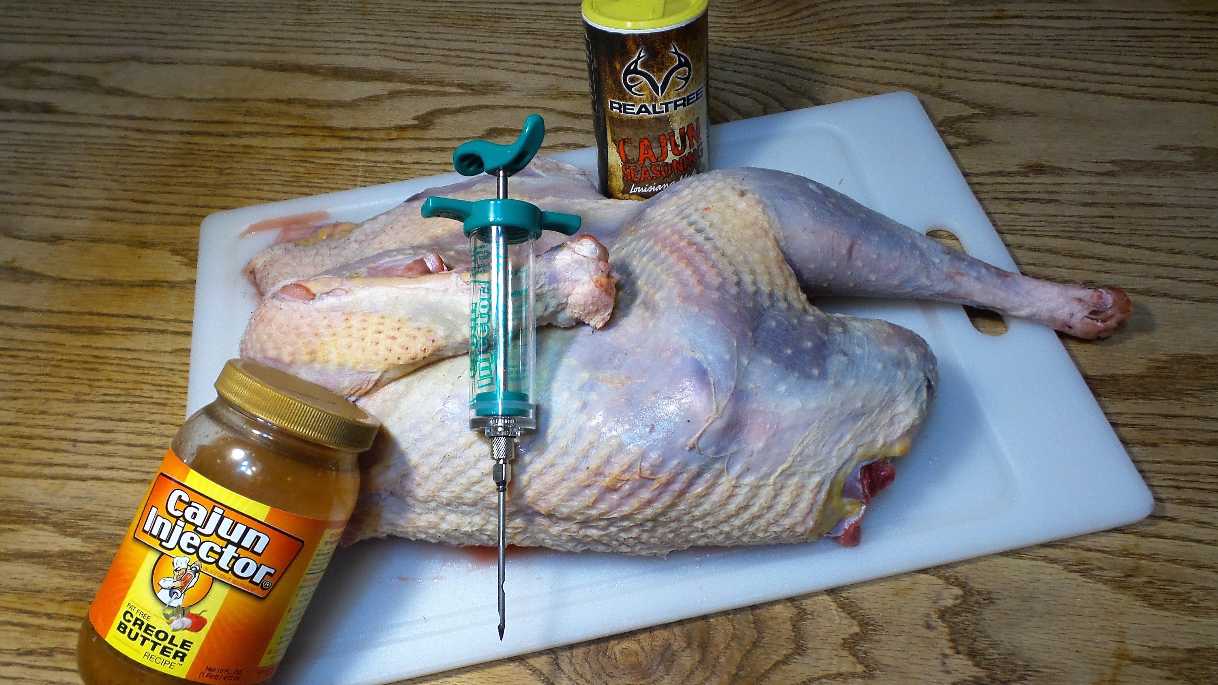 Injectable marinades work well for adding moisture and flavor to deep fried turkeys.
