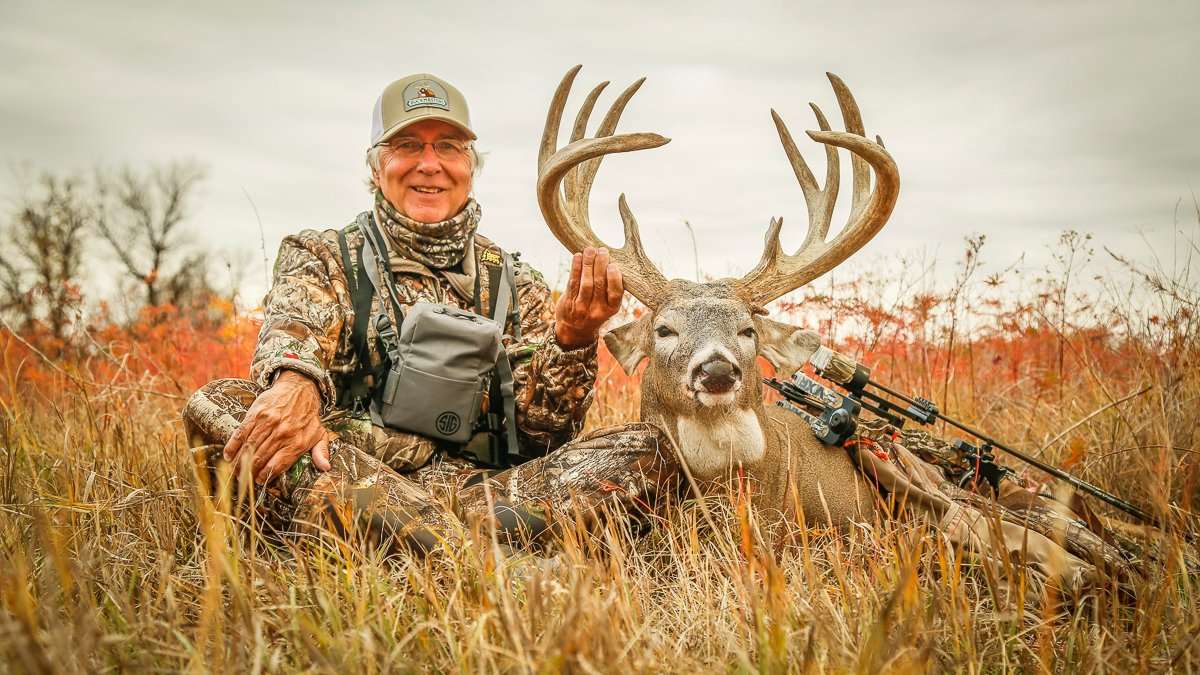 Buckmasters founder Jackie Bushman bagged this incredible Montana whitetail in October. (Buckmasters photo) Buckmasters founder Jackie Bushman bagged this incredible Montana whitetail in October. (Buckmasters photo)