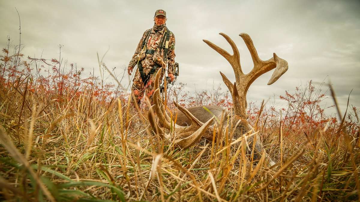 Walking up on a monster whitetail is a pretty special moment, especially in the West where high-scoring deer aren't as common as in the Midwest. (Buckmasters photo) Walking up on a monster whitetail is a pretty special moment, especially in the West where high-scoring deer aren't as common as in the Midwest. (Buckmasters photo)