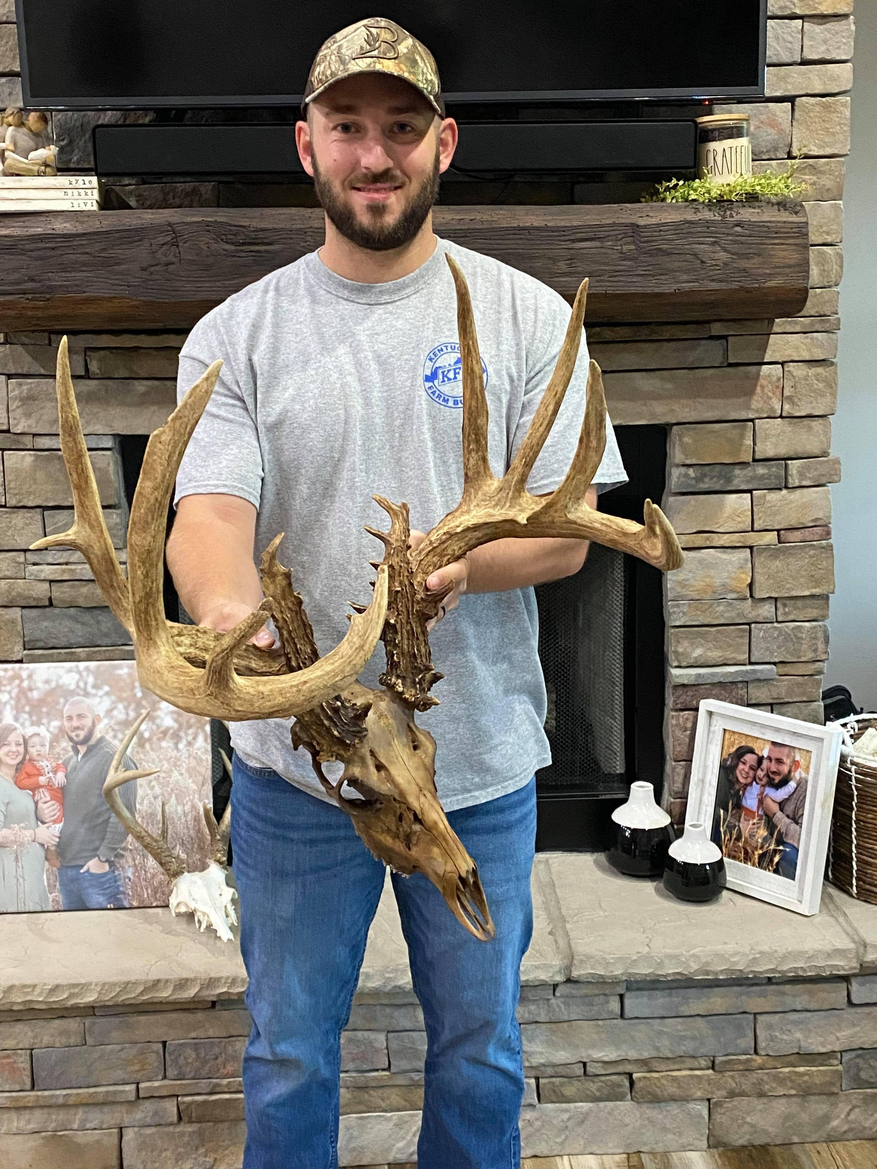 Kyle Culbreth with his Ohio buck, shot in 2020 and recovered this year. 